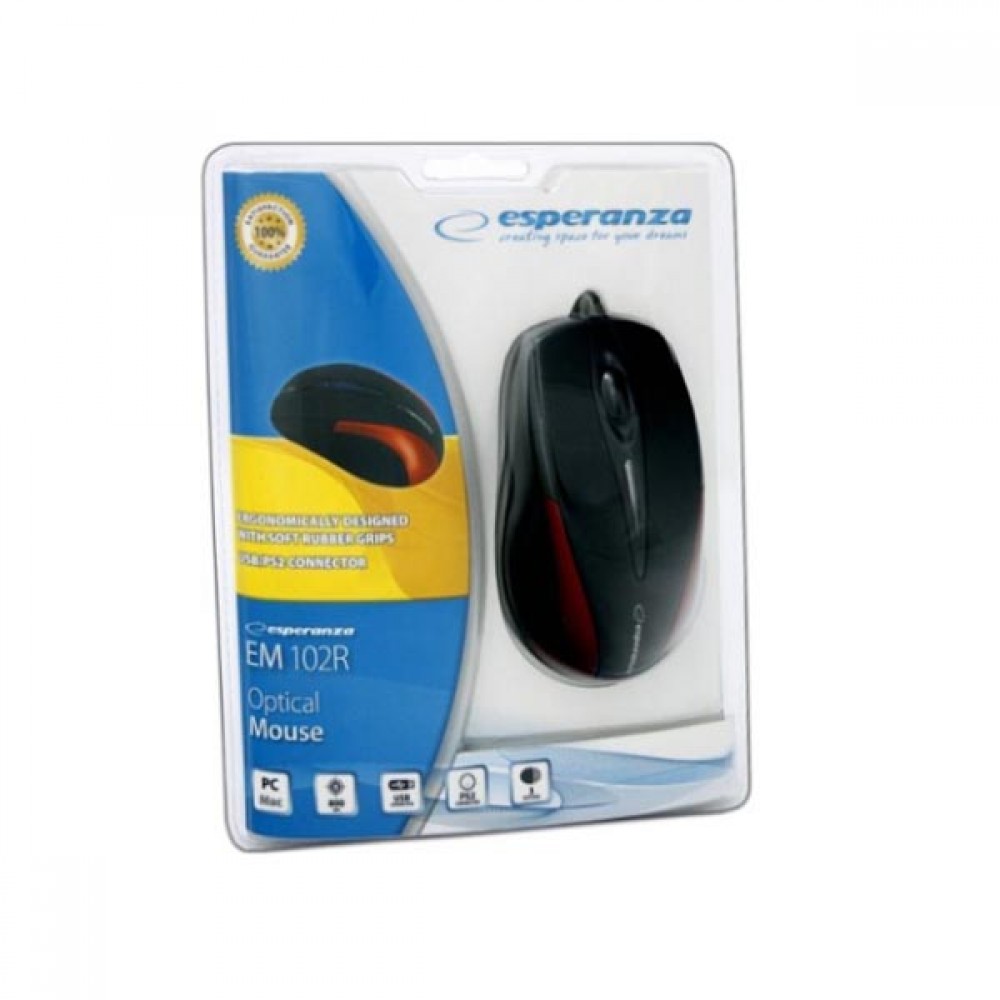 Ενσύρματο Ποντίκι Business series 3D μαύρο/κόκκινο EM102R